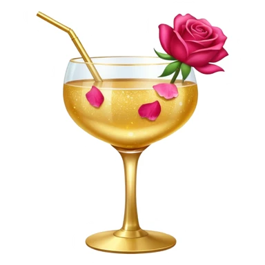 Glittery with roses gold mocktail sticker
