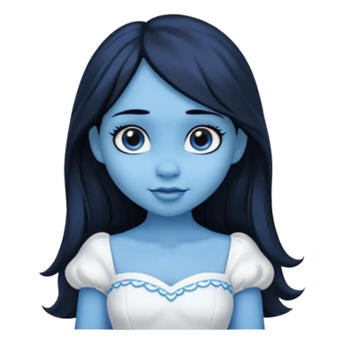 Smurffete with black hair and blue skin sticker