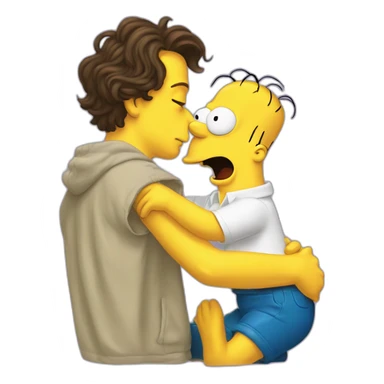 Timothee chalamet kissing Homer Simpson sticker
