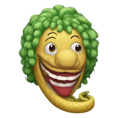 snake wearing clown wig sticker
