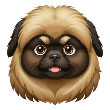 Black Pekingese with tan brow spots and tan snout  sticker