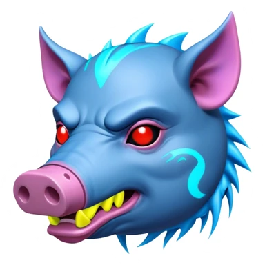 cyberpunk hog with neon sticker