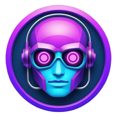neon cyberpunk-themed icon representing making things sticker