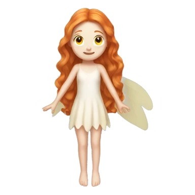 a white skin fairy, long ginger hair and wings sticker