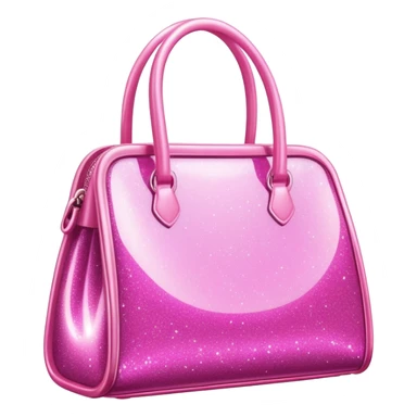 pink shiny sparkly glittery Barbie-style bag sticker