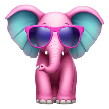 A pink elephant with wings wearing sun glasses sticker