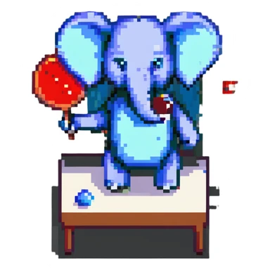 elephant playing ping pong sticker
