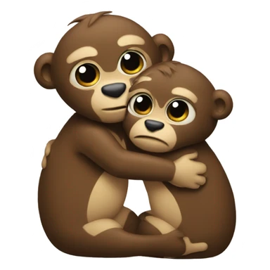 two mokeys hugging sticker
