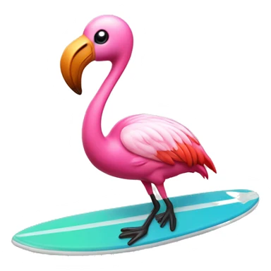 flamingo on surfboard sticker