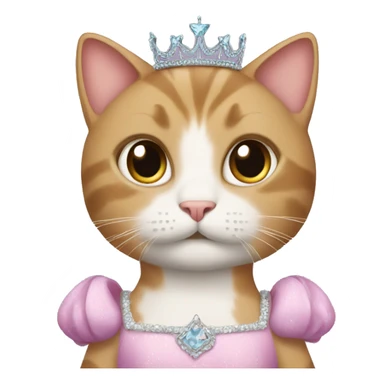 a cat with a princess dress sticker
