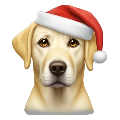 Yellow lab with Santa hat  sticker