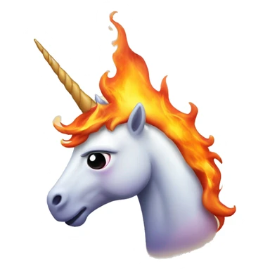unicorn in fire sticker