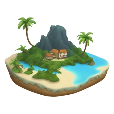 island with letter sticker