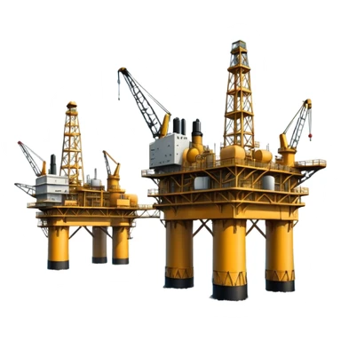 Oil platforms in the ocean beautiful big full scenic scenery full canvas sticker