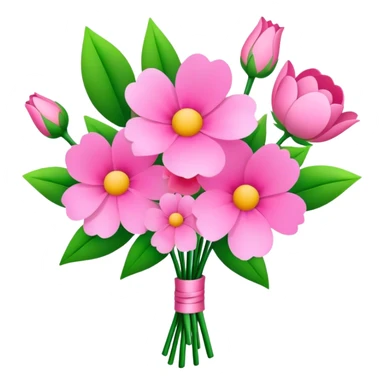 pink flower bouquet sticker