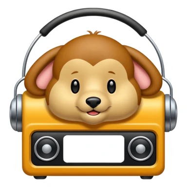 O bufniță cu căști prezintă știrile la radio  sticker