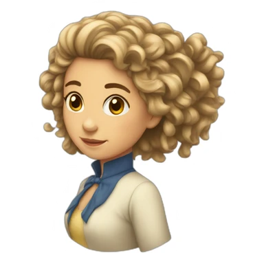 menina com cabelo para cima sticker