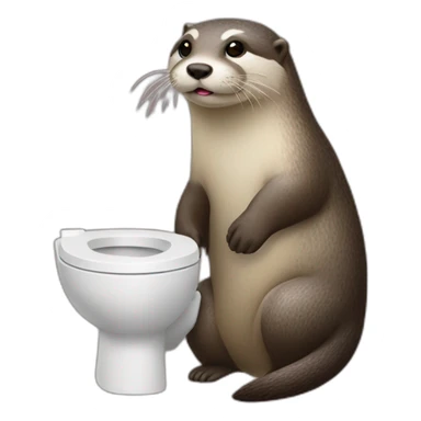 Loutre qui et sur des toilettes sticker