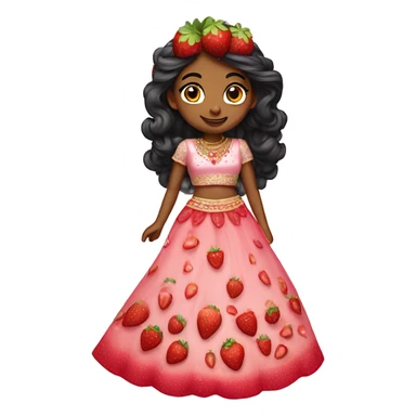 strawberry shortcake in a lehenga  sticker