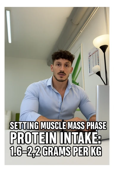 Uomo che imposta la sua fase di massa a proteine intorno 1.6 - 2.2g per kg sticker