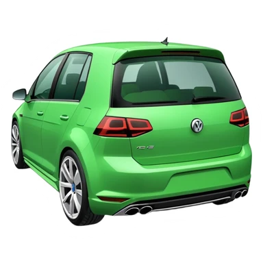 peut tu me faire une golf R verte flash avec des roue blanche  sticker