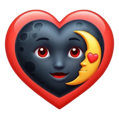 heart with a dark moon sticker
