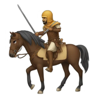 Muslim horse raider saddelless with lance sticker