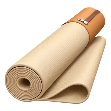 beige half rolled out yoga mat sticker
