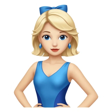 blue jazz style dance costume on blonde sticker