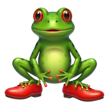 rana con zapatos rojos sticker