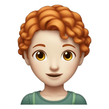 a cute redhead girl with pale white skin and freckles sticker