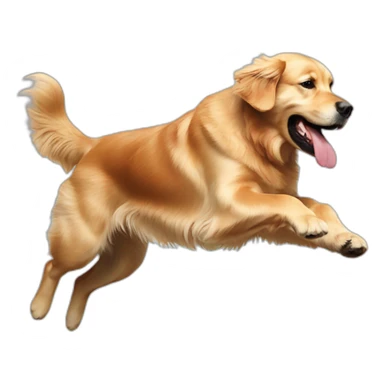 Golden retriever big jump sticker