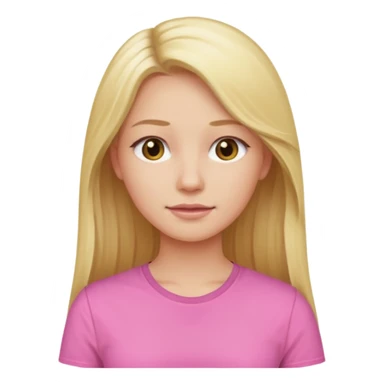 woman with long blonde hair, wear pink shirt sticker