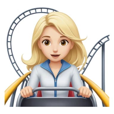 Blonde hair girl on rollercoaster  sticker