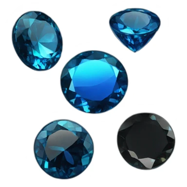 black and blue gemstone circular shiny  sticker
