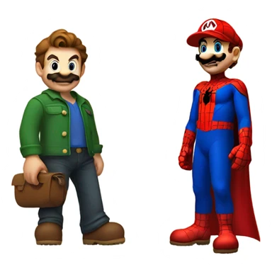 Mario with spider-man sticker