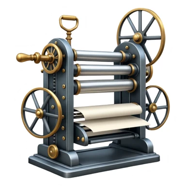 Steam-powered printing press sticker