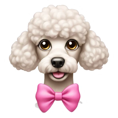 Poodle with pink bow sticker
