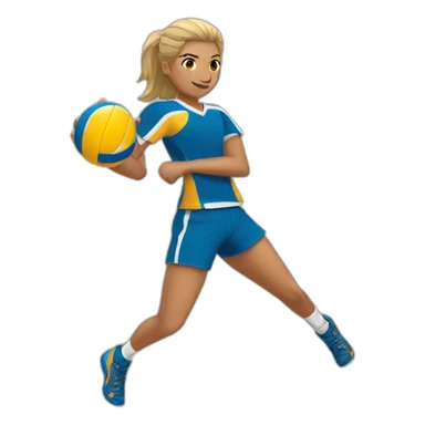 Smash volleyball side view sticker