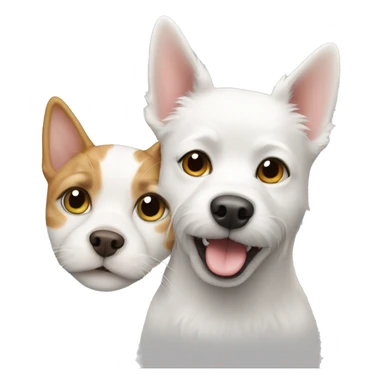A small white dog and a tabby cat sticker