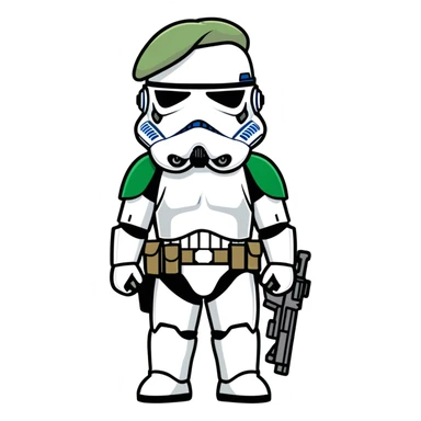 Stormtrooper wearing green barete sticker