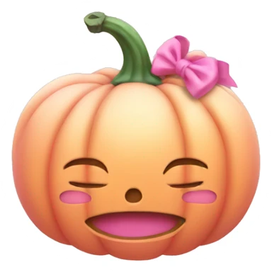 Light pink soft  Pumpkin with a pink bow sticker