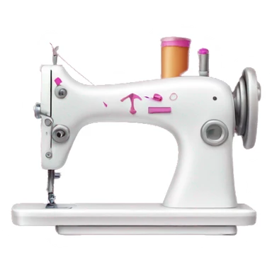 white and fuchsia sewing machine sticker