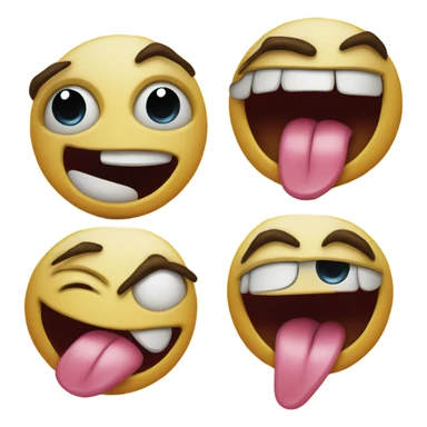 freaky emoji with licking lip sticker