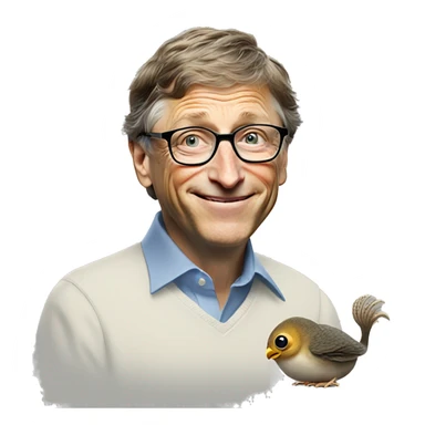 bill gates with a pet cockle sticker