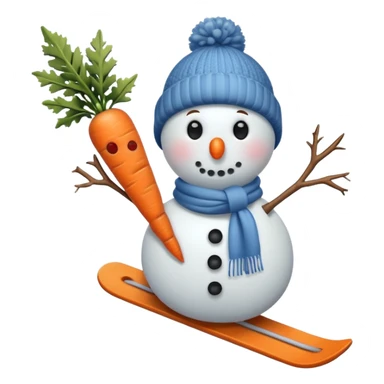 Snowman skiing sticker