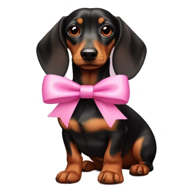 daschund dog with pink bow sticker