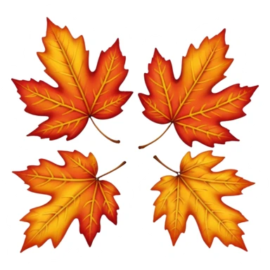 autumn leaves, white background sticker
