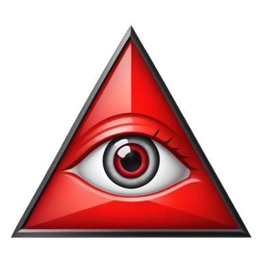 Illuminati triangle symbol with eye in center, black and red color scheme sticker