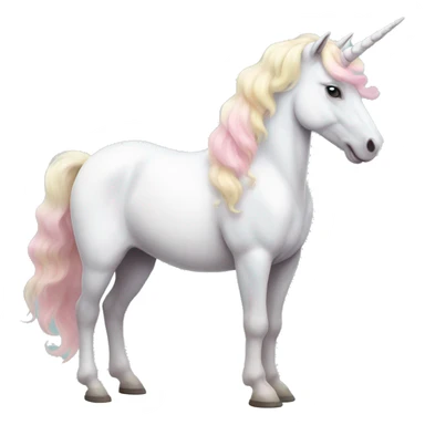 Fullbody White unicorn with pastel color mane  sticker